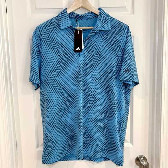 Adidas Ultra 365 Performance All Over Print Chevron Polo Golf Shirt Men L  NWT - Picture 5 of 16